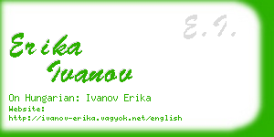 erika ivanov business card